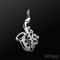 Sterling Silver Pendant Saxophone S